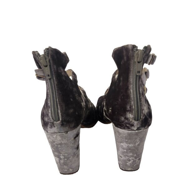 Seychelles Anthropologie Kayak Crushed Velvet Peep Toe Heels Womens Shoes Sz 7.5 - Picture 4 of 16